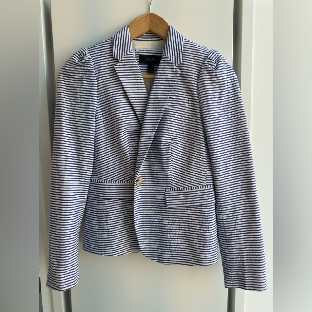 J.Crew Navy Striped Blazer